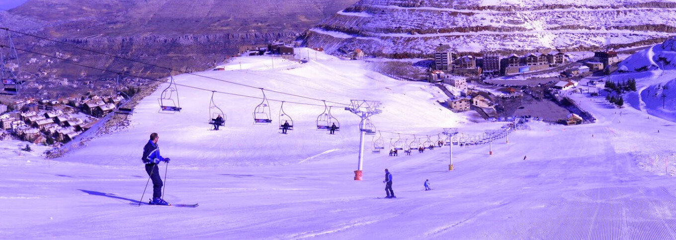 Faraya Mzaar ski resort in Lebanon