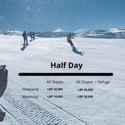 Half day Mzaar lift prices